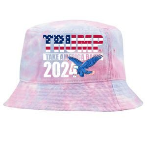 Trump Take America Back 2024 Eagle Tie-Dyed Bucket Hat