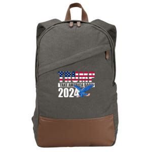 Trump Take America Back 2024 Eagle Cotton Canvas Backpack