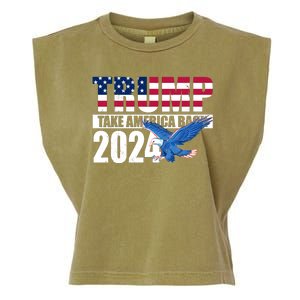 Trump Take America Back 2024 Eagle Garment-Dyed Women's Muscle Tee