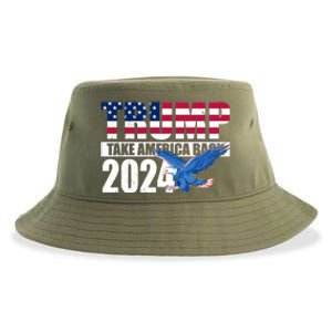 Trump Take America Back 2024 Eagle Sustainable Bucket Hat