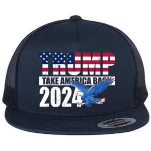 Trump Take America Back 2024 Eagle Flat Bill Trucker Hat