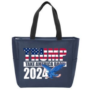 Trump Take America Back 2024 Eagle Zip Tote Bag