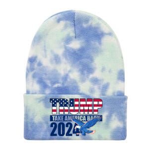 Trump Take America Back 2024 Eagle Tie Dye 12in Knit Beanie