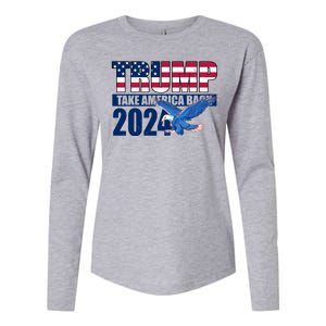 Trump Take America Back 2024 Eagle Womens Cotton Relaxed Long Sleeve T-Shirt