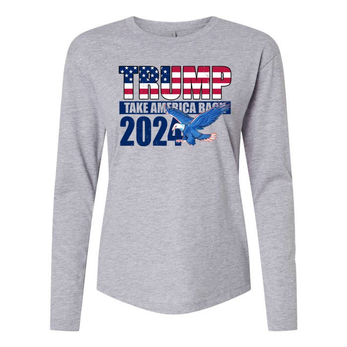 Trump Take America Back 2024 Eagle Womens Cotton Relaxed Long Sleeve T-Shirt