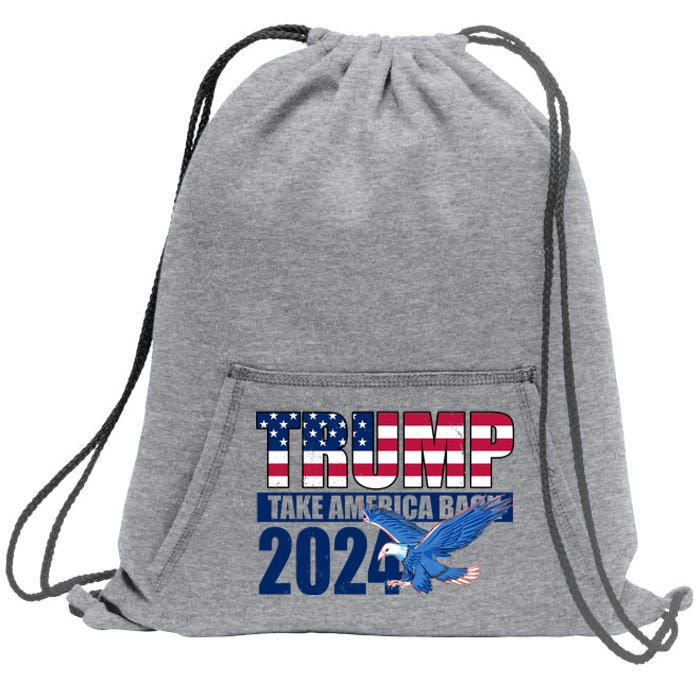 Trump Take America Back 2024 Eagle Sweatshirt Cinch Pack Bag