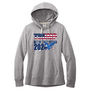 Trump Take America Back 2024 Eagle Women's Fleece Hoodie