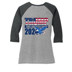 Trump Take America Back 2024 Eagle Women's Tri-Blend 3/4-Sleeve Raglan Shirt