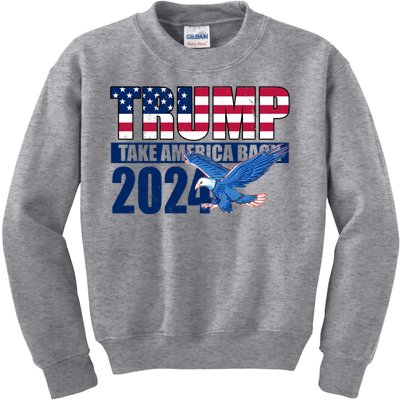 Trump Take America Back 2024 Eagle Kids Sweatshirt