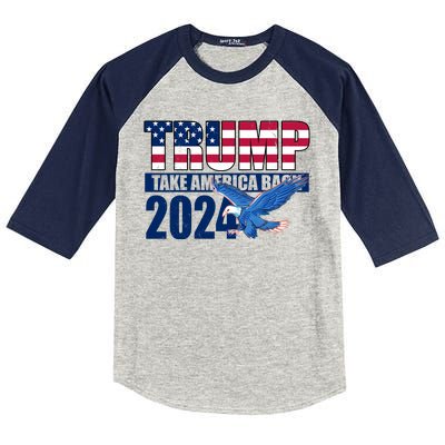 Trump Take America Back 2024 Eagle Kids Colorblock Raglan Jersey