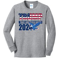 Trump Take America Back 2024 Eagle Kids Long Sleeve Shirt