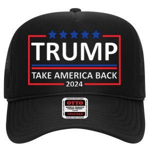  Donald Trump 2024 Take America Back USA United States High Crown Mesh Back Trucker Hat