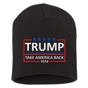  Donald Trump 2024 Take America Back USA United States Short Acrylic Beanie