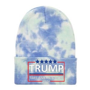  Donald Trump 2024 Take America Back USA United States Tie Dye 12in Knit Beanie