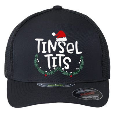 Tinsel Tits And Jingle Balls Funny Matching Christmas Couple Flexfit Unipanel Trucker Cap