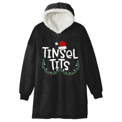 Tinsel Tits And Jingle Balls Funny Matching Christmas Couple Hooded Wearable Blanket