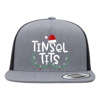 Tinsel Tits And Jingle Balls Funny Matching Christmas Couple Flat Bill Trucker Hat