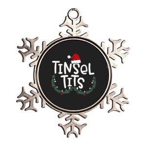 Tinsel Tits And Jingle Balls Funny Matching Christmas Couple Metallic Star Ornament