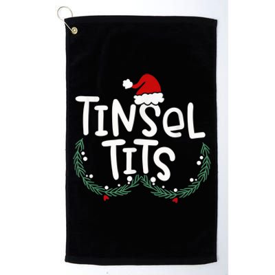 Tinsel Tits And Jingle Balls Funny Matching Christmas Couple Platinum Collection Golf Towel