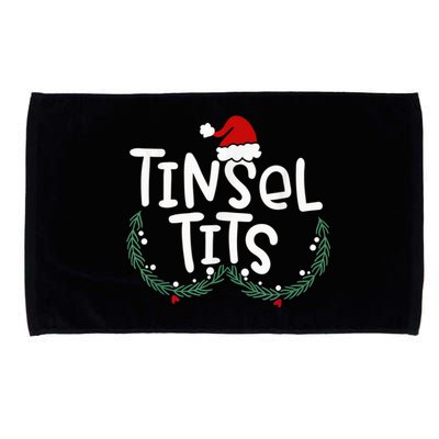 Tinsel Tits And Jingle Balls Funny Matching Christmas Couple Microfiber Hand Towel