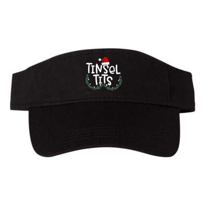 Tinsel Tits And Jingle Balls Funny Matching Christmas Couple Valucap Bio-Washed Visor