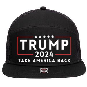 Donald Trump 2024 Take America Back USA United States 7 Panel Mesh Trucker Snapback Hat