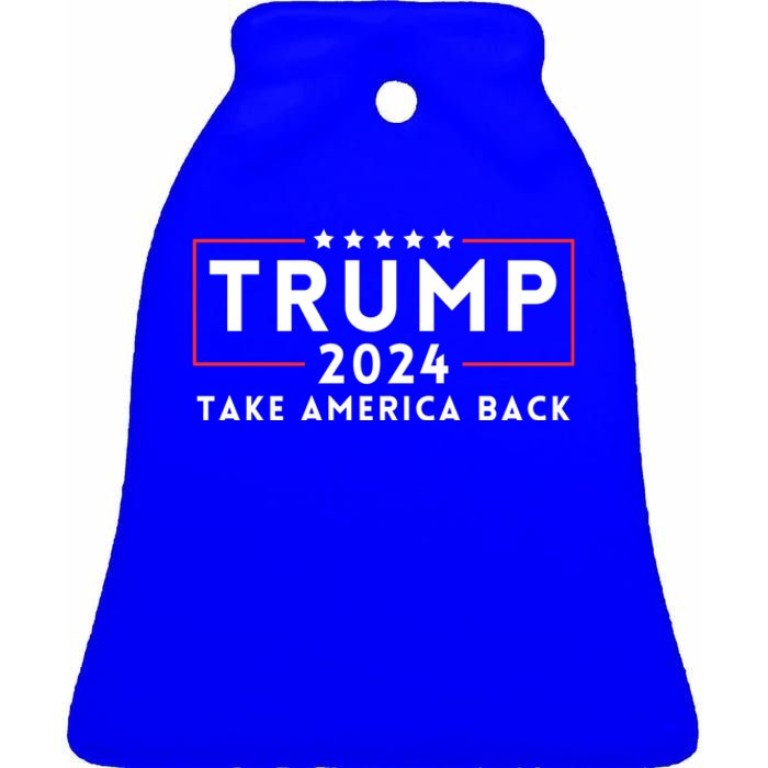 Donald Trump 2024 Take America Back USA United States Ceramic Bell Ornament