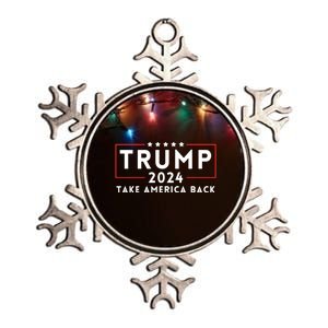 Donald Trump 2024 Take America Back USA United States Metallic Star Ornament