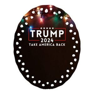 Donald Trump 2024 Take America Back USA United States Ceramic Oval Ornament