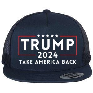 Donald Trump 2024 Take America Back USA United States Flat Bill Trucker Hat