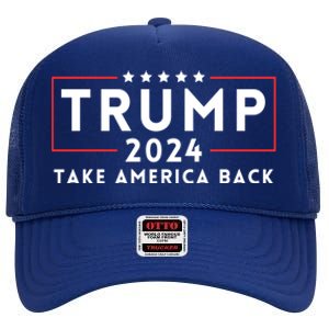 Donald Trump 2024 Take America Back USA United States High Crown Mesh Back Trucker Hat