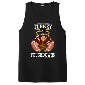 Thanksgiving Turkey And Touchdowns Football PosiCharge Competitor Tank