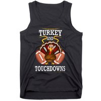 Thanksgiving Turkey And Touchdowns Football Tank Top