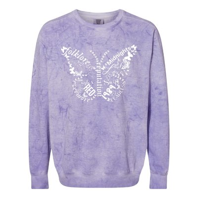 Taylor Ttpd Album Butterfly Silhouette Colorblast Crewneck Sweatshirt