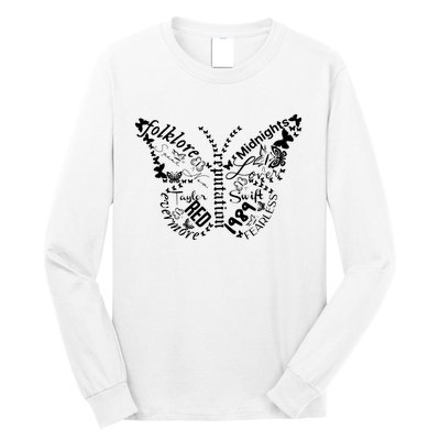 Taylor Ttpd Album Butterfly Silhouette Long Sleeve Shirt