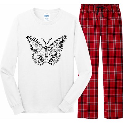 Taylor Ttpd Album Butterfly Silhouette Long Sleeve Pajama Set