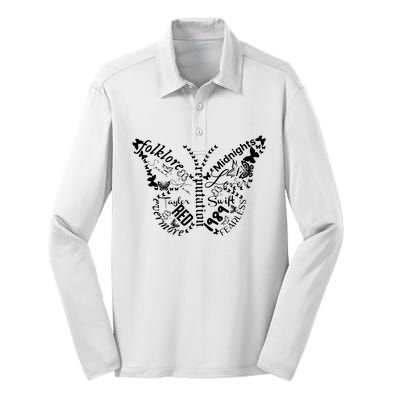 Taylor Ttpd Album Butterfly Silhouette Silk Touch Performance Long Sleeve Polo