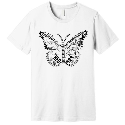 Taylor Ttpd Album Butterfly Silhouette Premium T-Shirt