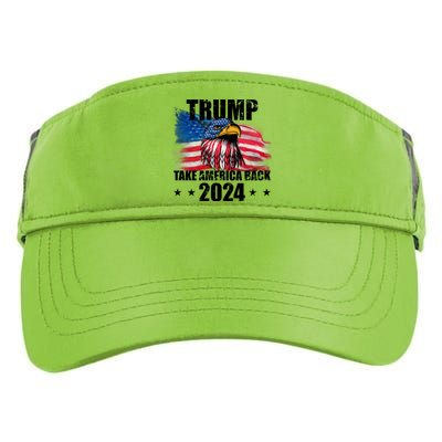 Trump Take America Back 2024 Eagle Usa Flag Adult Drive Performance Visor