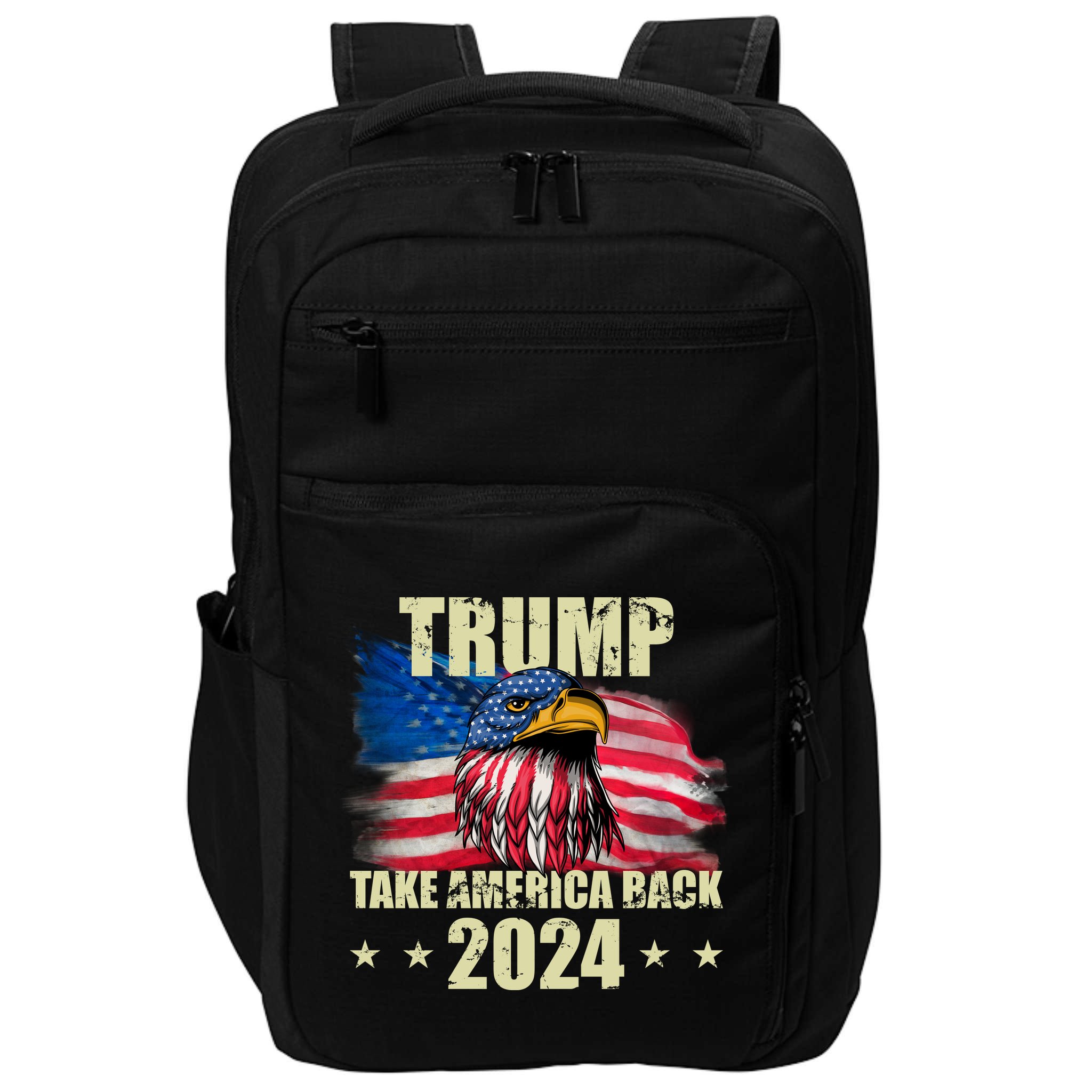 Trump Take America Back 2024 Eagle Usa Flag Impact Tech Backpack