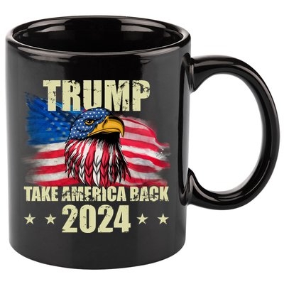 Trump Take America Back 2024 Eagle Usa Flag 11oz C Handle Ceramic Mug