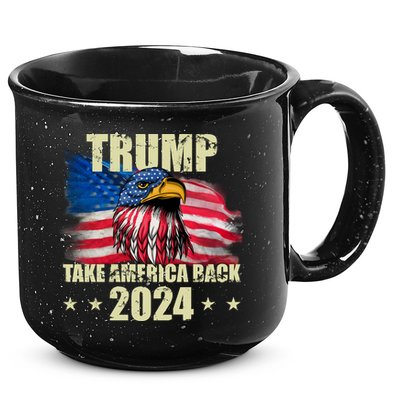 Trump Take America Back 2024 Eagle Usa Flag 15oz Campfire Ceramic Mug