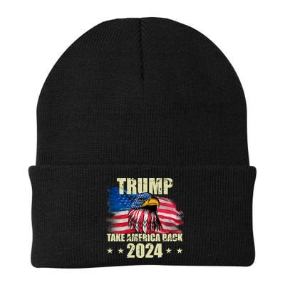 Trump Take America Back 2024 Eagle Usa Flag Beanie