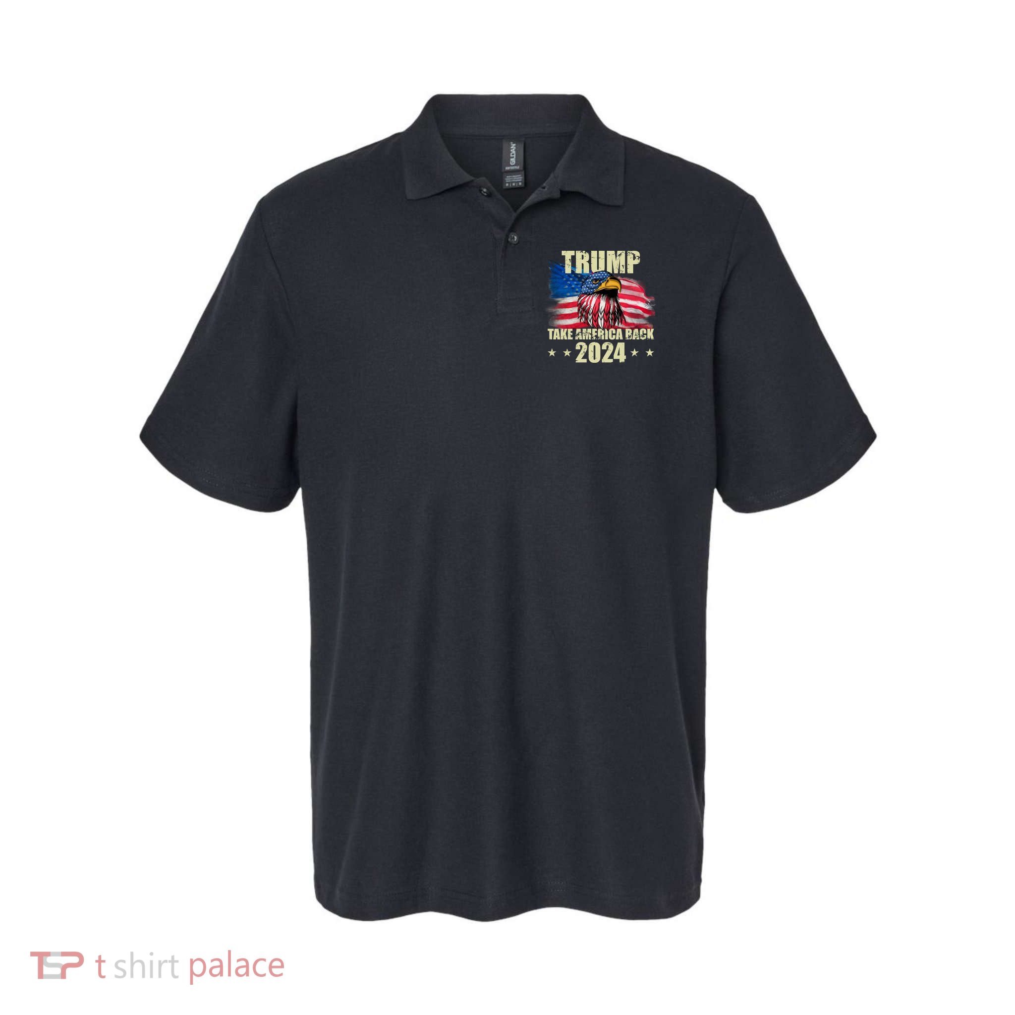 Trump Take America Back 2024 Eagle Usa Flag Polo