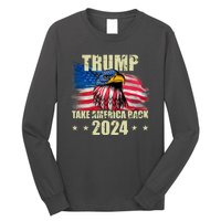 Trump Take America Back 2024 Eagle Usa Flag Long Sleeve Shirt