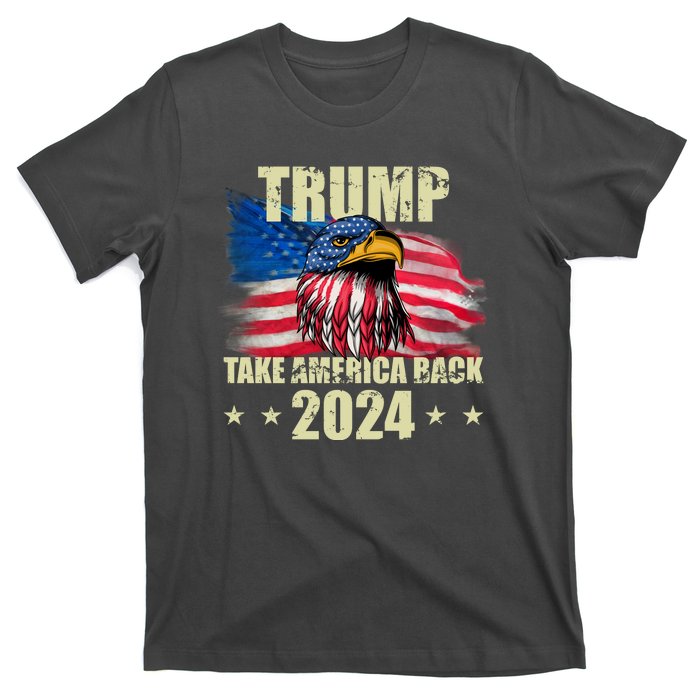 Trump Take America Back 2024 Eagle Usa Flag T-Shirt