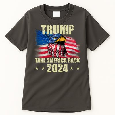 Trump Take America Back 2024 Eagle Usa Flag Tall T-Shirt