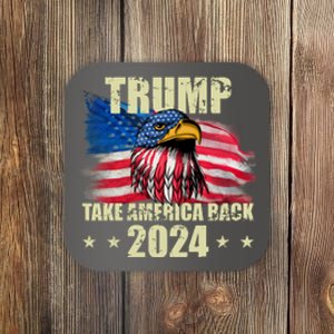 Trump Take America Back 2024 Eagle Usa Flag Coaster