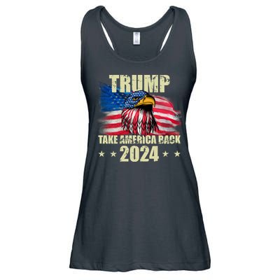 Trump Take America Back 2024 Eagle Usa Flag Ladies Essential Flowy Tank