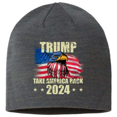 Trump Take America Back 2024 Eagle Usa Flag Sustainable Beanie